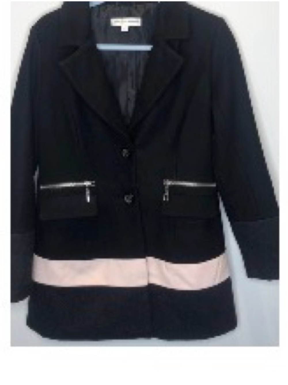 EUC New York & Co Wool blend colorblock coat S